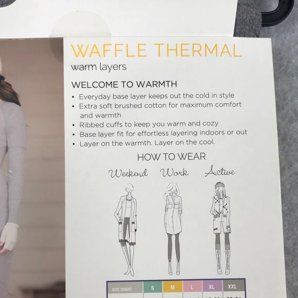 Cuddl Duds Thermal Legging Small Gray Waffle Base Layer Ski Snow Warm Comfy Cozy - Picture 5 of 7
